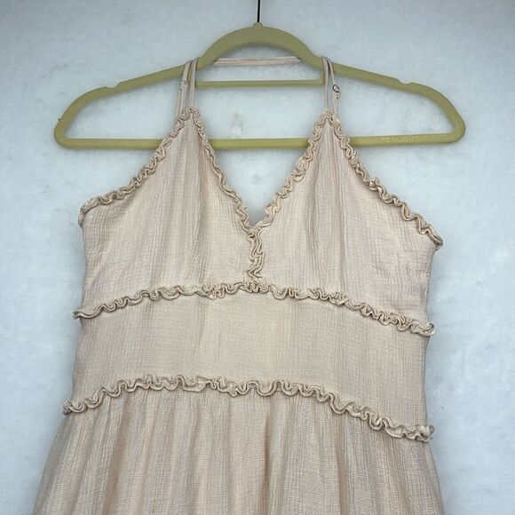 Love Tree Womens Babydoll Fit and Flare Mini Ruffled Dress Sz M ajustble Straps - Picture 6 of 12